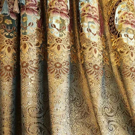 Gold Leather Hollow Luxury High-end Curtain