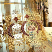 Gold Leather Hollow Luxury High-end Curtain